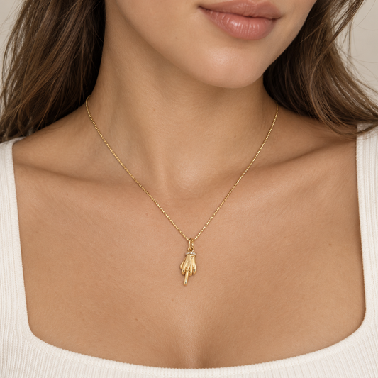 18K Gold-Filled Middle Finger Necklace