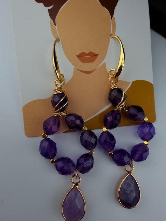 Amethyst Glow Teardrop Earrings