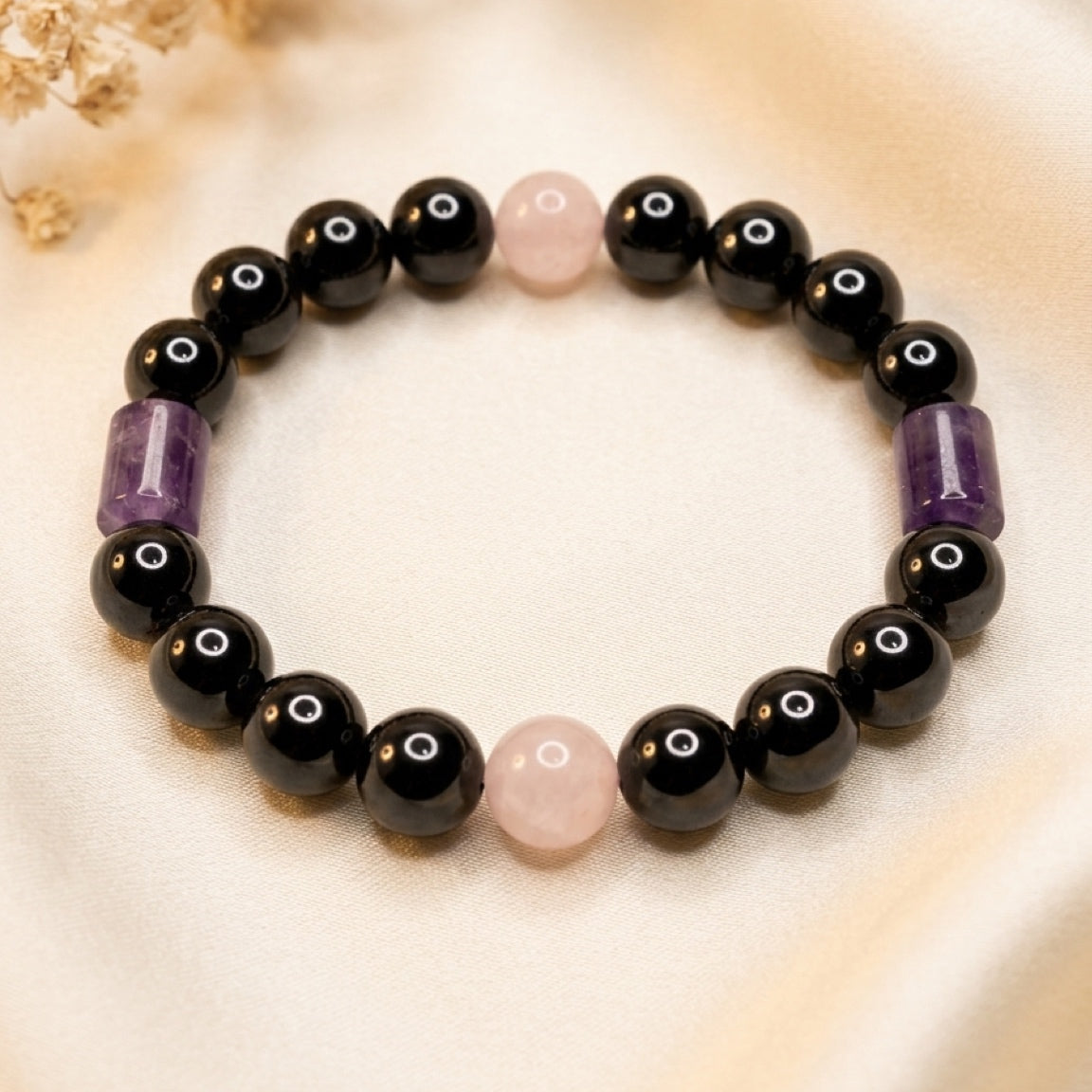 Sacred Shield – Hematite, Rose Quartz & Amethyst Protection Bracelet