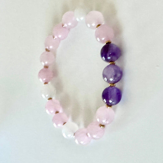 Inner Light” Bracelet – Amethyst, Rose Quartz & Milky Quartz