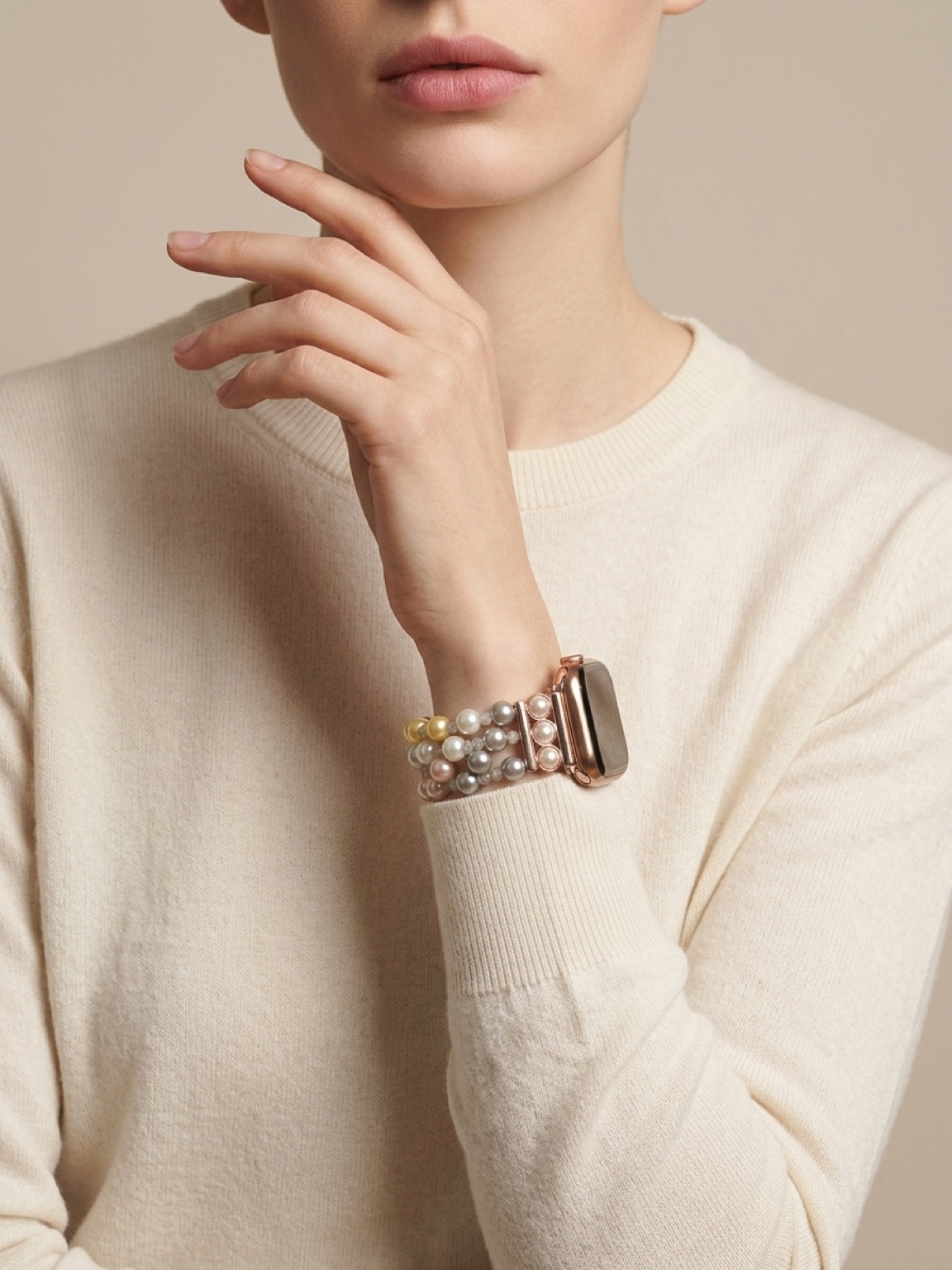 Multicolor Natural Shell Pearl Apple Watch Band