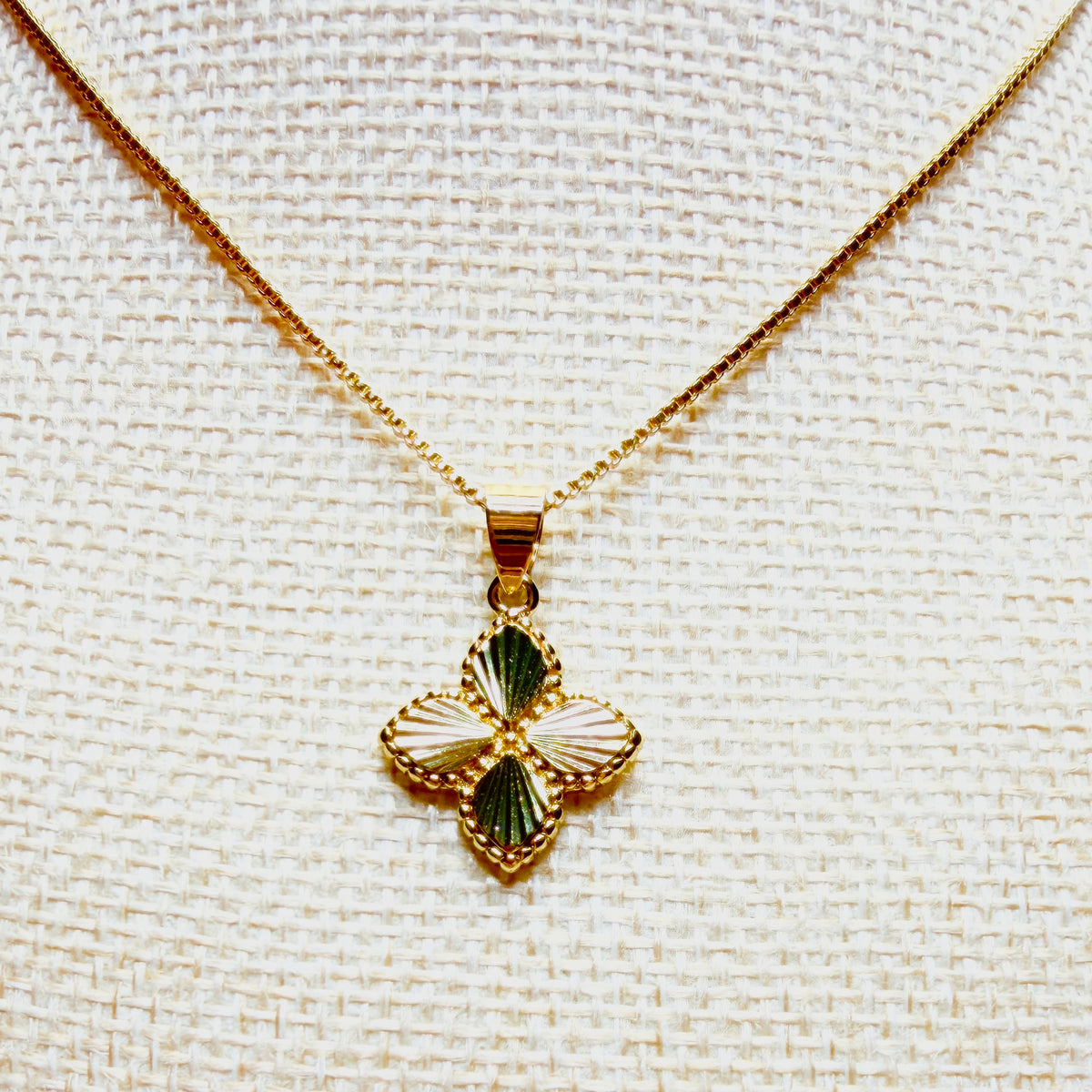 18K Gold Filled Four-Leaf Clover Necklace – 20” Lucky Clover Pendant
