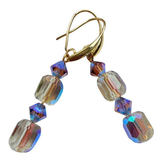Cylindrical Crystal Earrings
