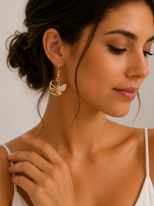Butterfly Gold-Plated Earrings