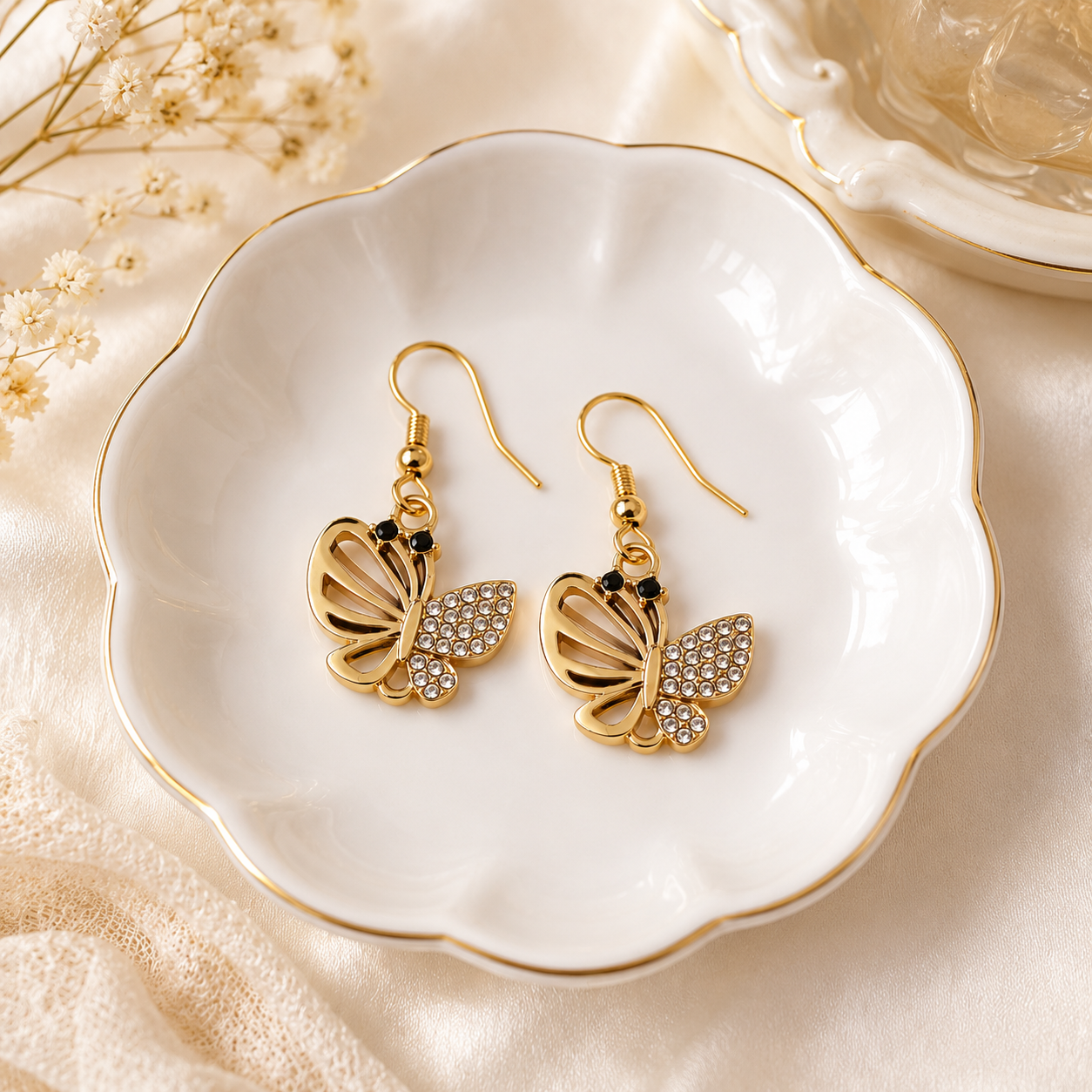 Butterfly Gold-Plated Earrings