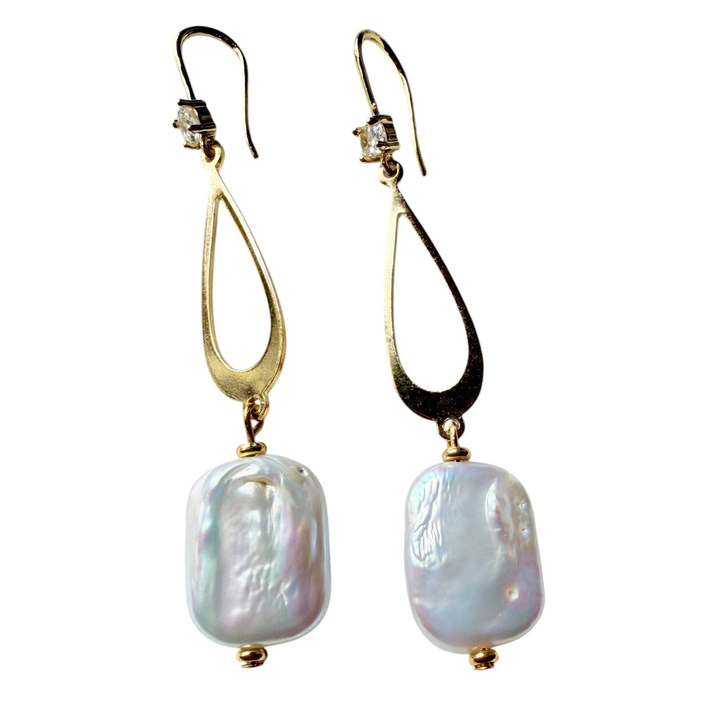 Luminous Baroque Pearl Drop Earrings – Gold Plated