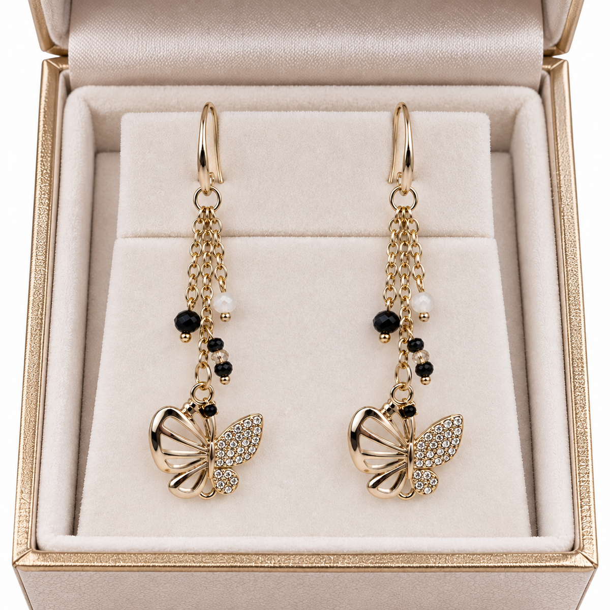 Butterfly Gold-Plated Dangle Earrings