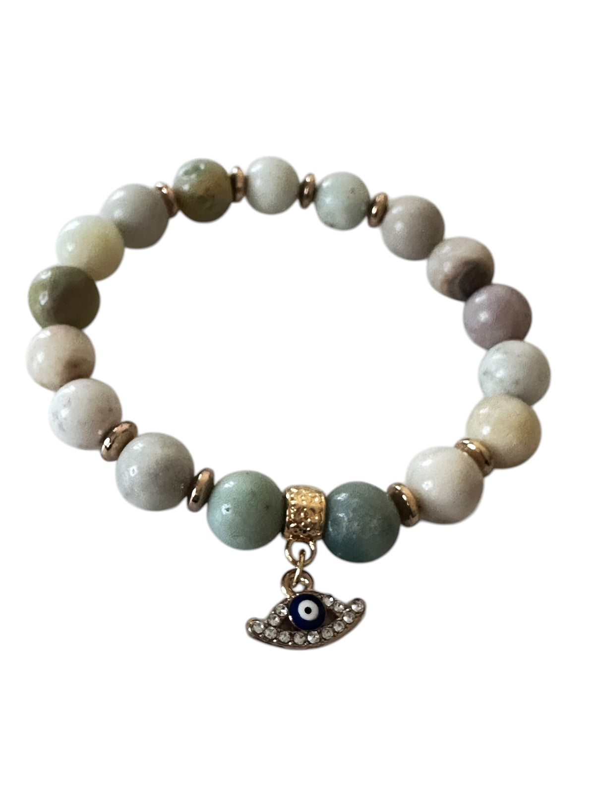 Dendritic Jasper Evil Eye Bracelet
