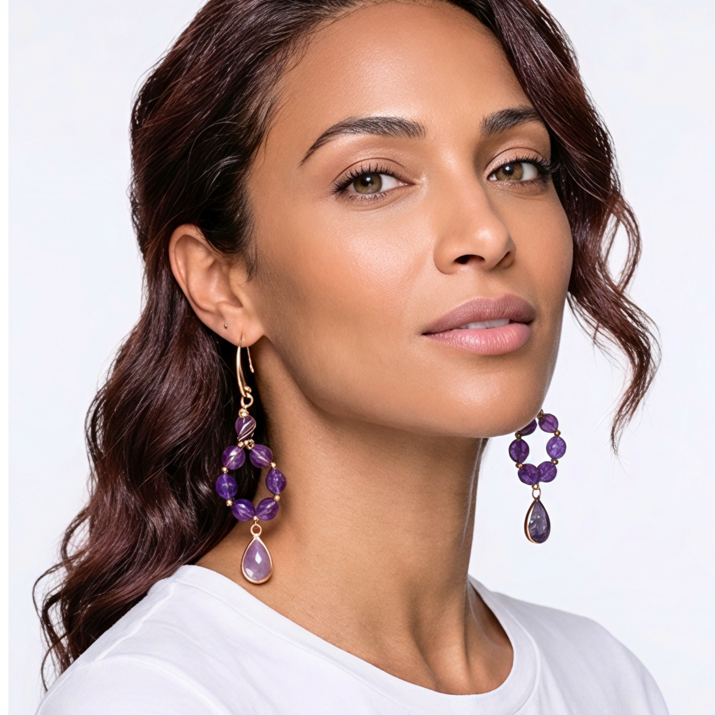 Amethyst Glow Teardrop Earrings