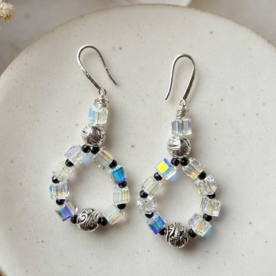 Aurora Crystal Teardrop Earrings