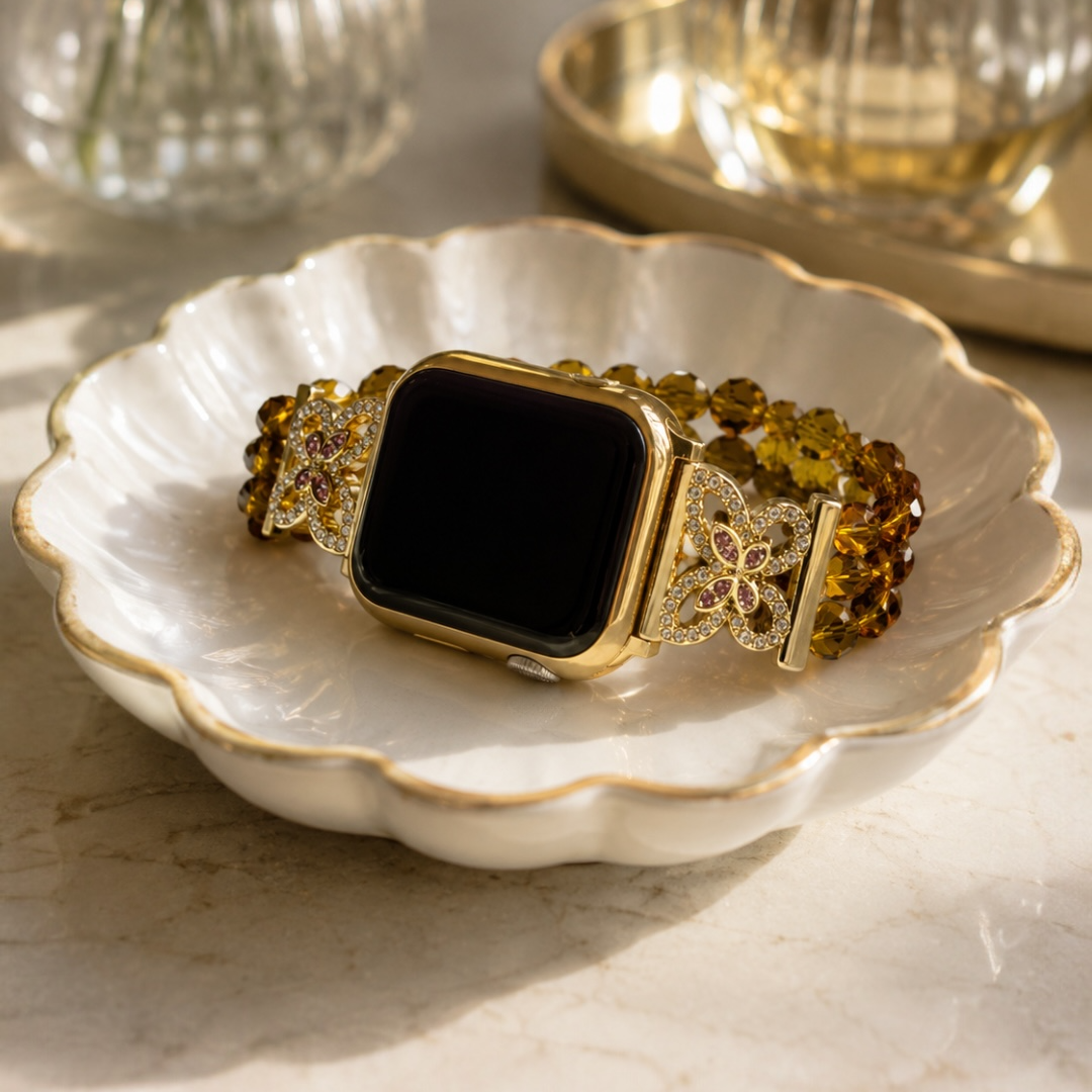 Butterfly Amber Crystal Apple Watch Bracelet