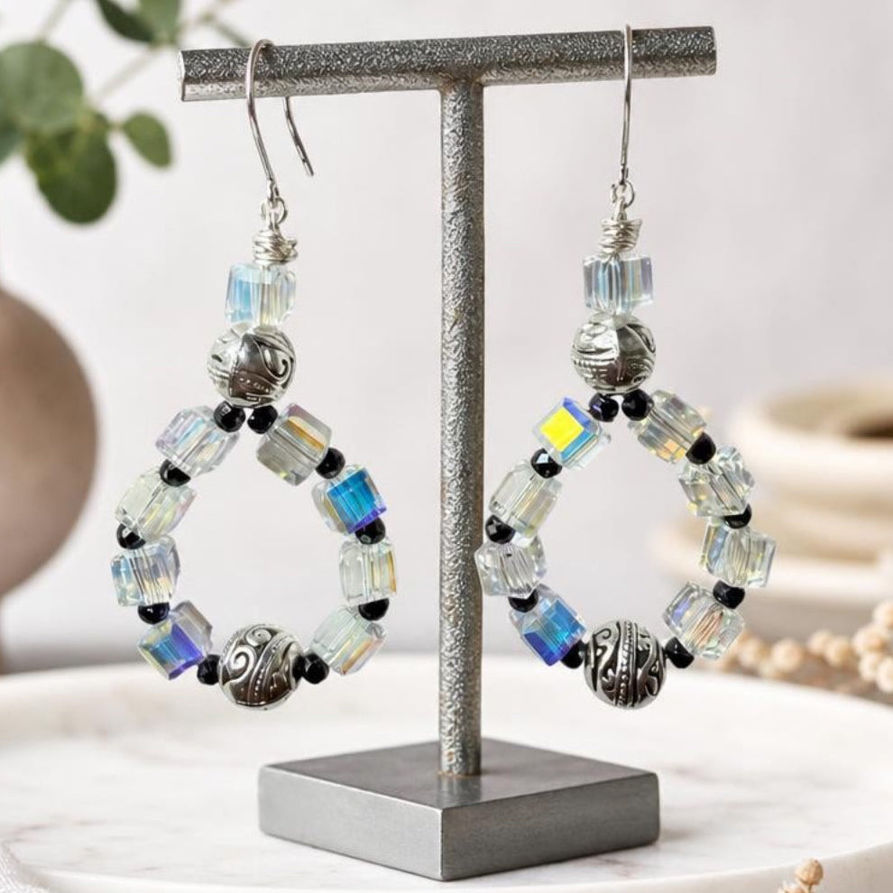 Aurora Crystal Teardrop Earrings