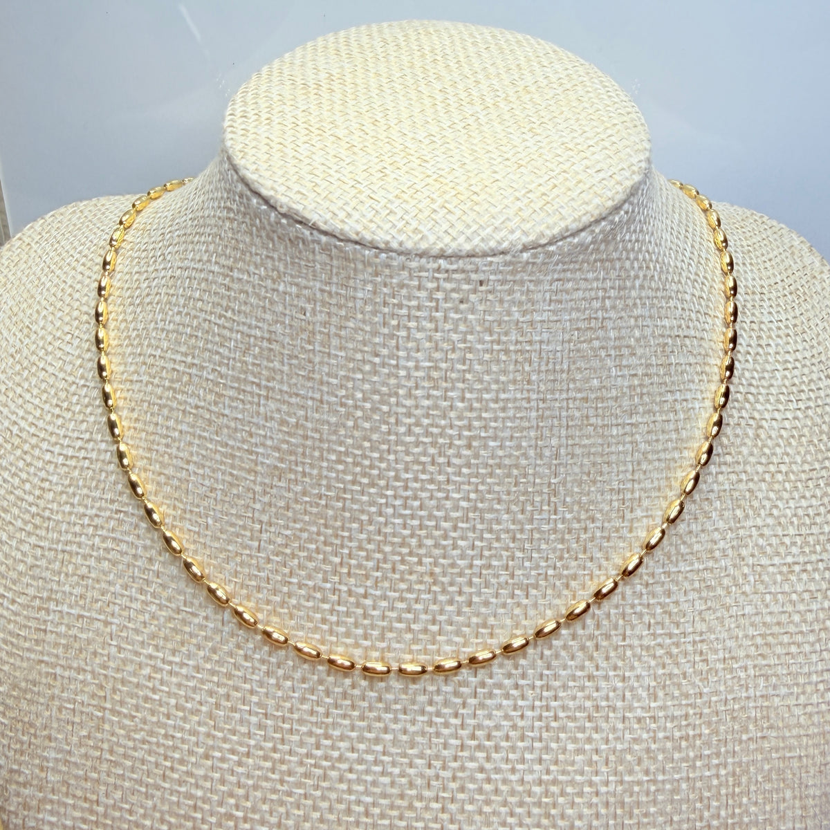 Golden Glow 18K Gold-Filled Oval Bead Necklace