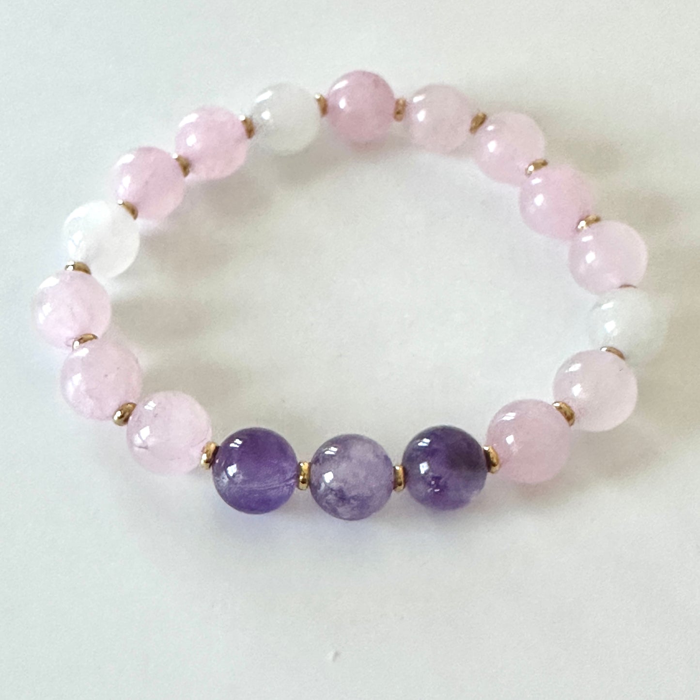 Inner Light” Bracelet – Amethyst, Rose Quartz & Milky Quartz