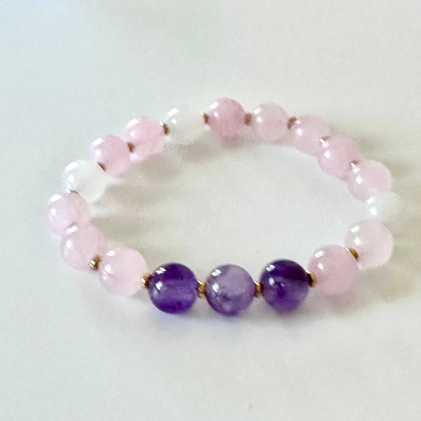 Inner Light” Bracelet – Amethyst, Rose Quartz & Milky Quartz