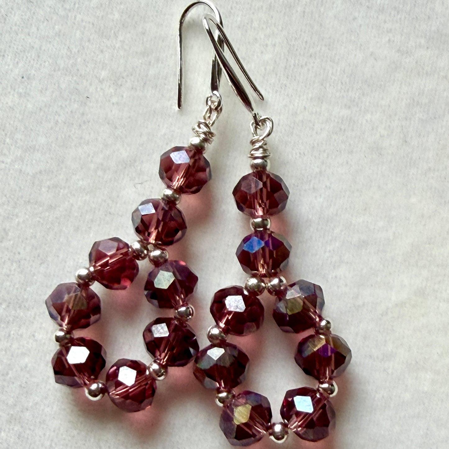 Amethyst Glow Crystal Teardrop Earrings