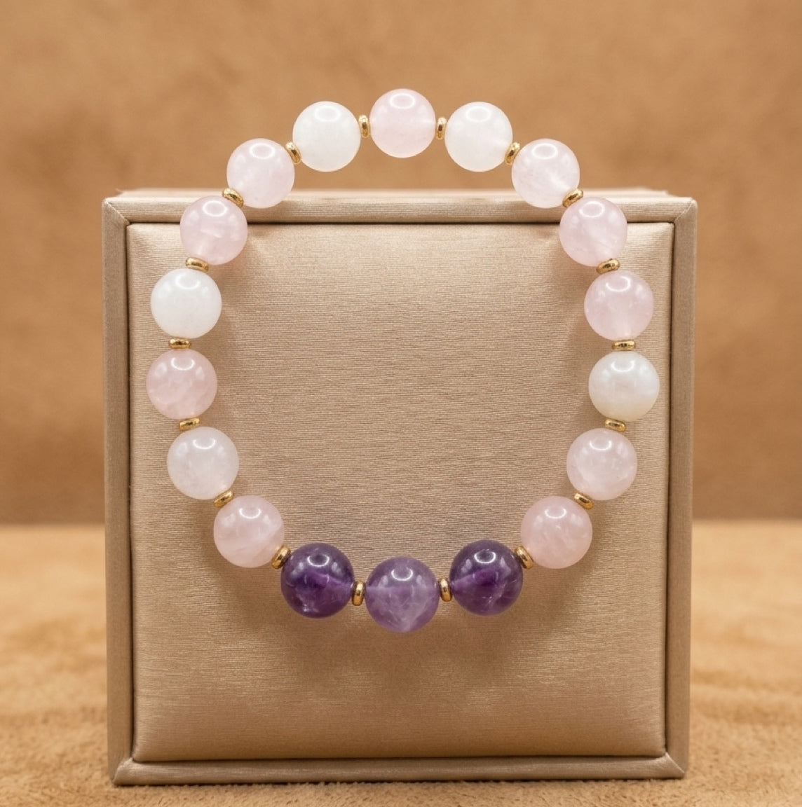 Inner Light” Bracelet – Amethyst, Rose Quartz & Milky Quartz