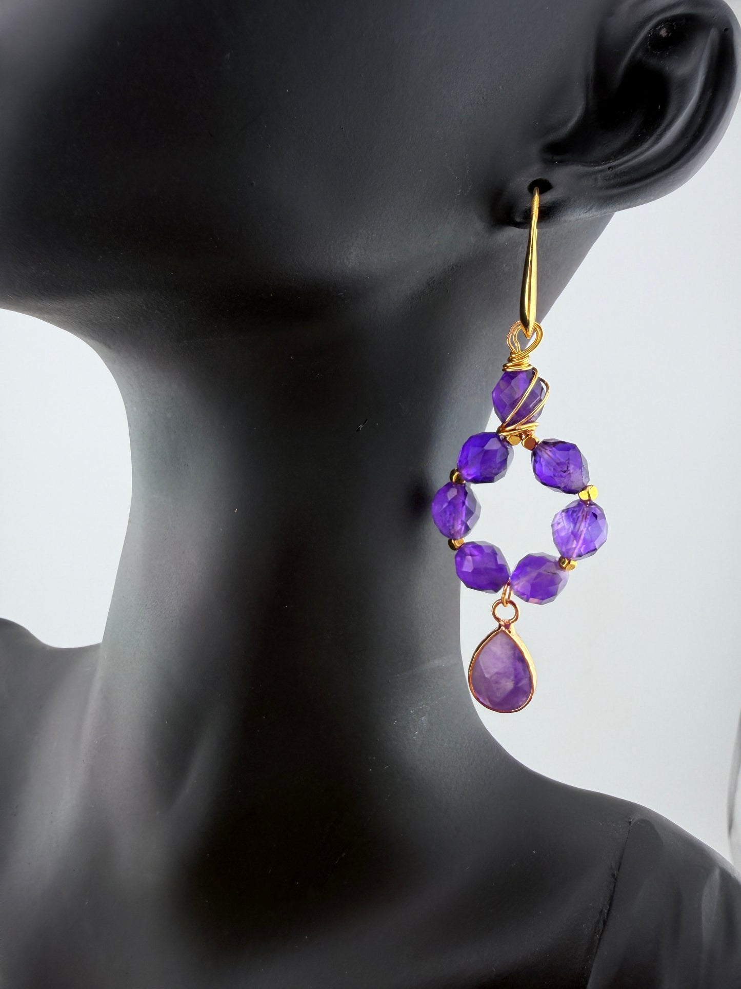 Amethyst Glow Teardrop Earrings