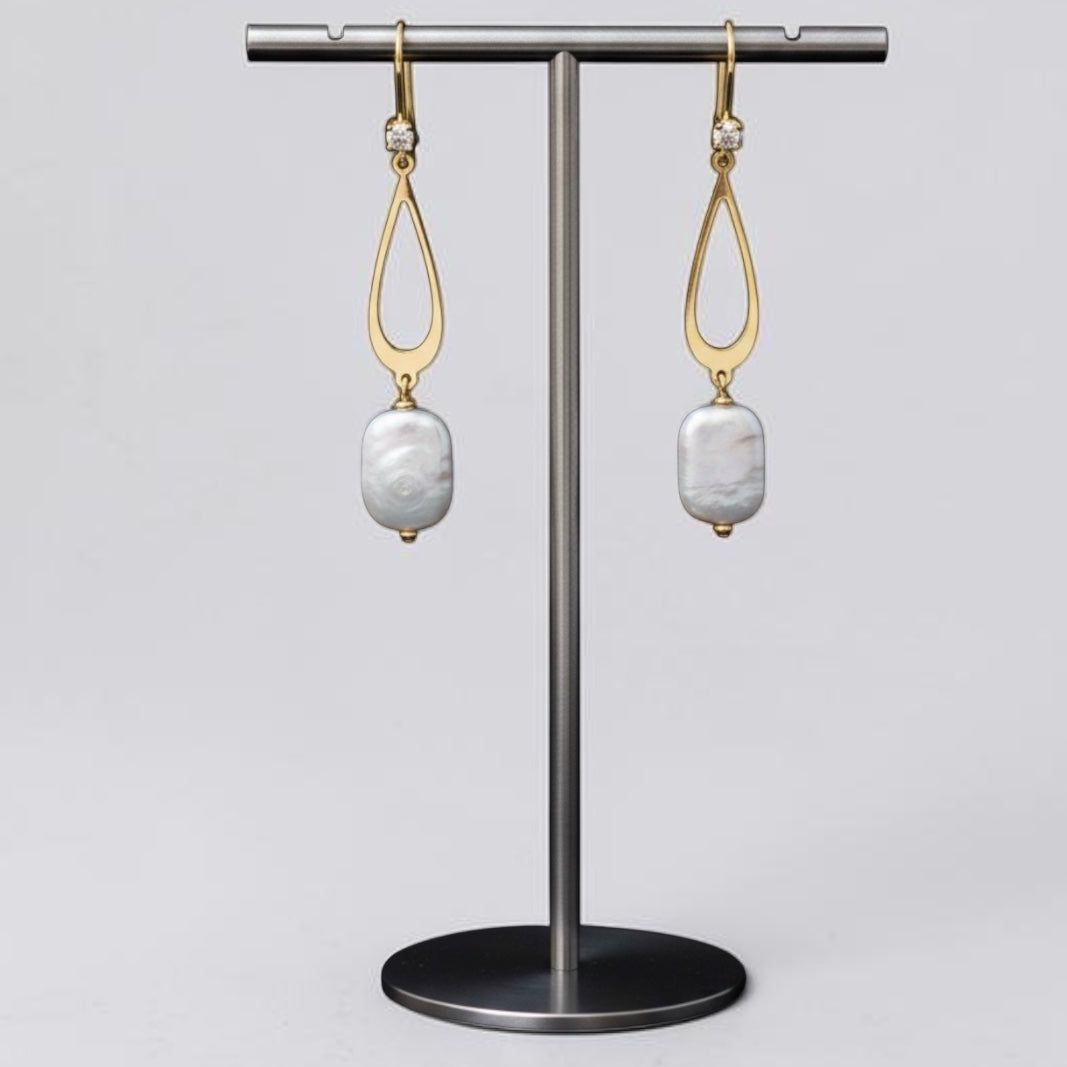 Luminous Baroque Pearl Drop Earrings – Gold Plated