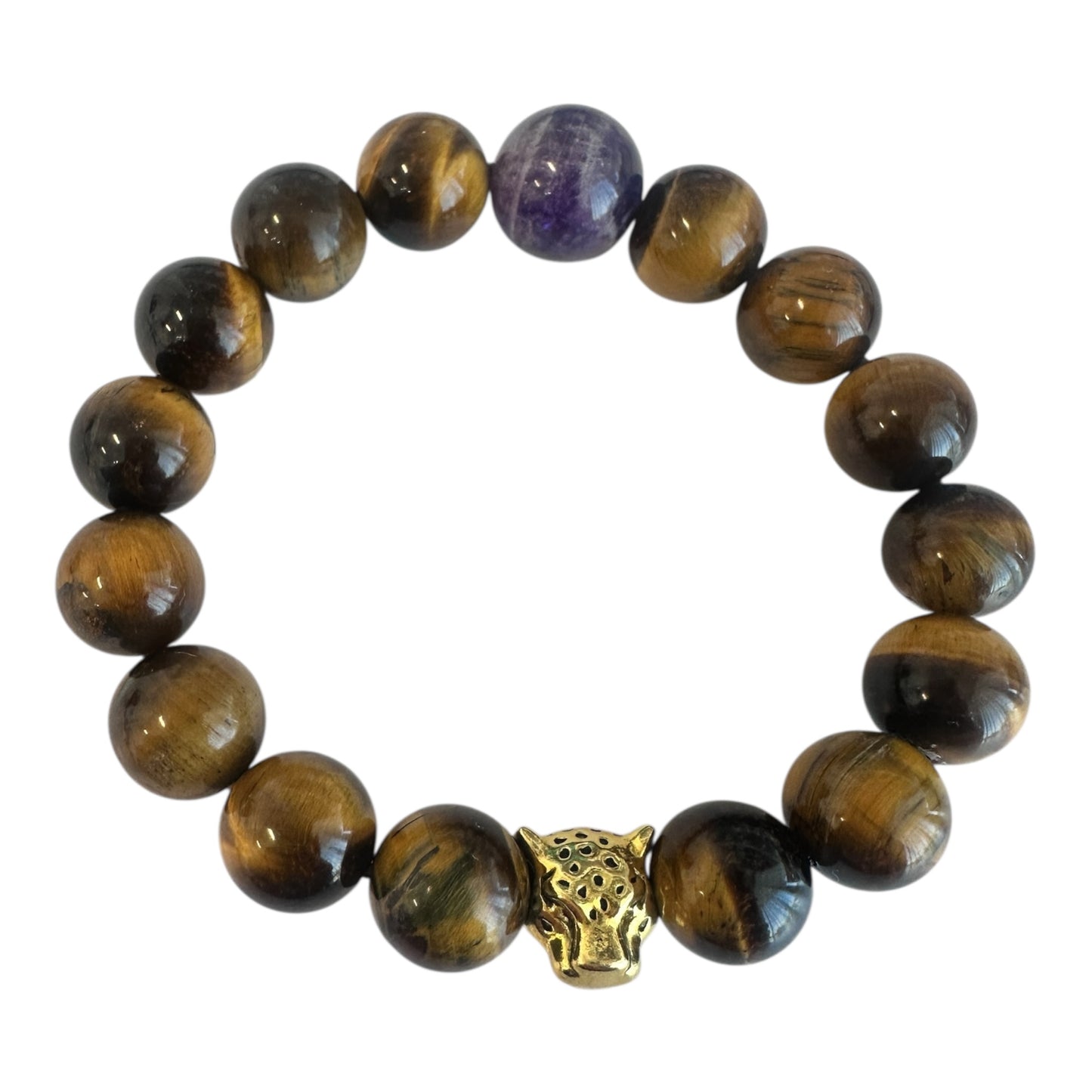 Tiger’s Eye & Amethyst Leopard Bracelet