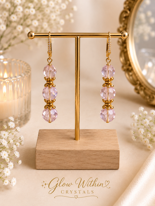 Blush Crystal Gold-Plated Earrings