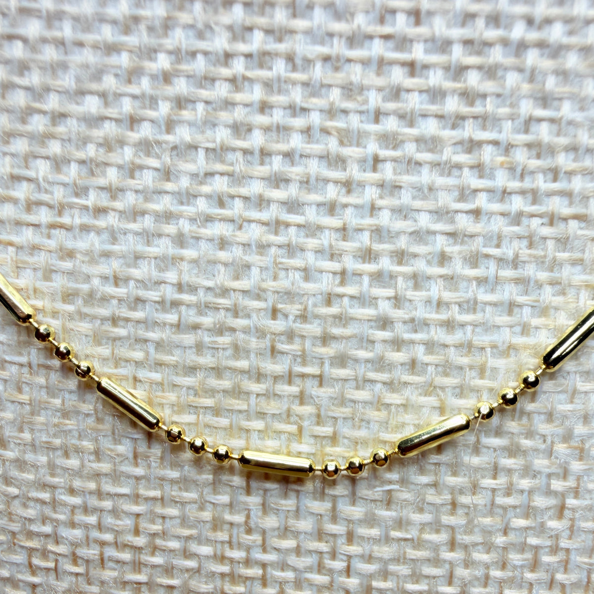 Golden Rhythm 18K Gold-Filled Bead & Bar Necklace