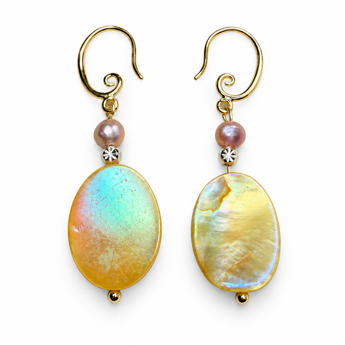 Mother of Pearl Drop Earrings | 18K Gold-Filled | 2 Inches