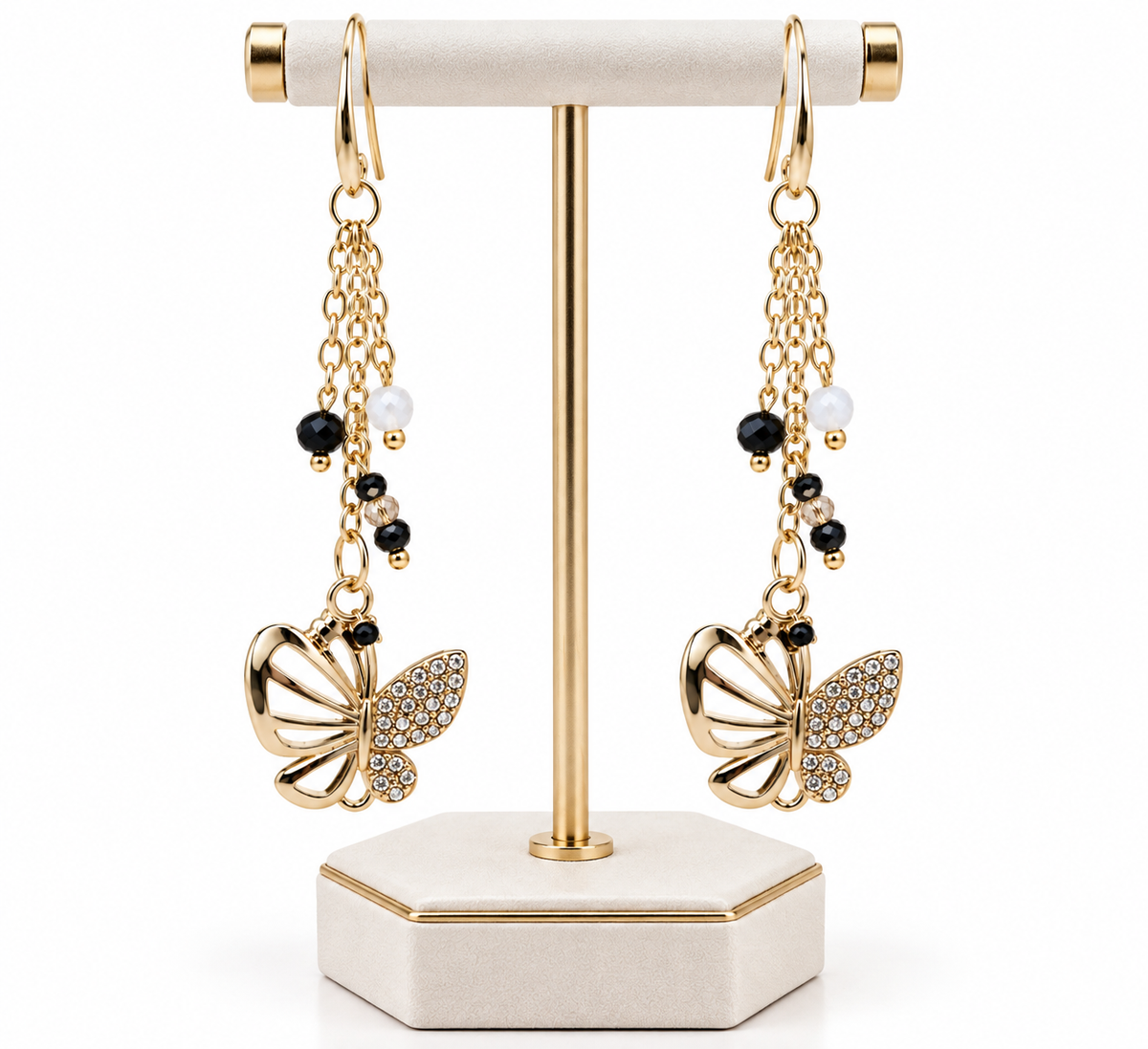 Butterfly Gold-Plated Dangle Earrings