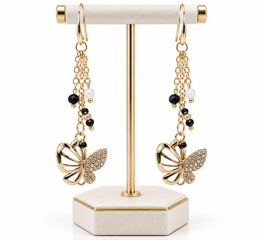 Butterfly Gold-Plated Dangle Earrings