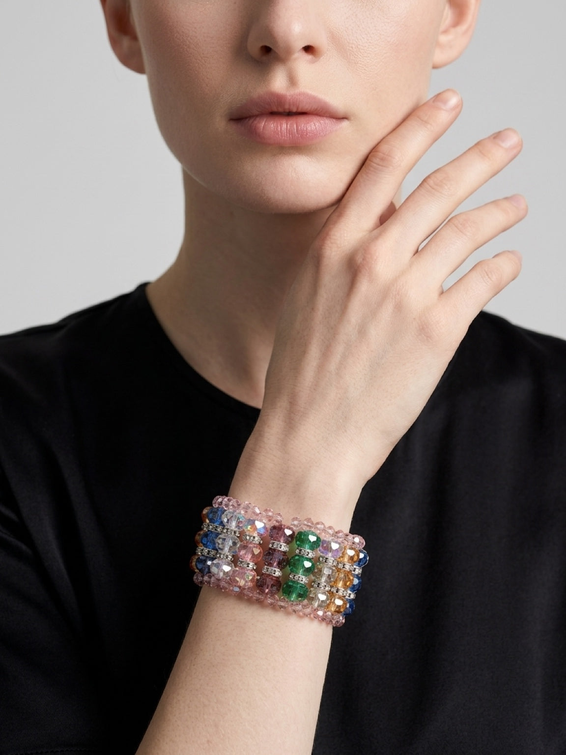 ✨ Rainbow Radiance AB Crystal Statement Bracelet