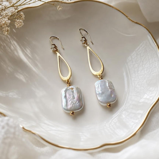 Luminous Baroque Pearl Drop Earrings – Gold Plated