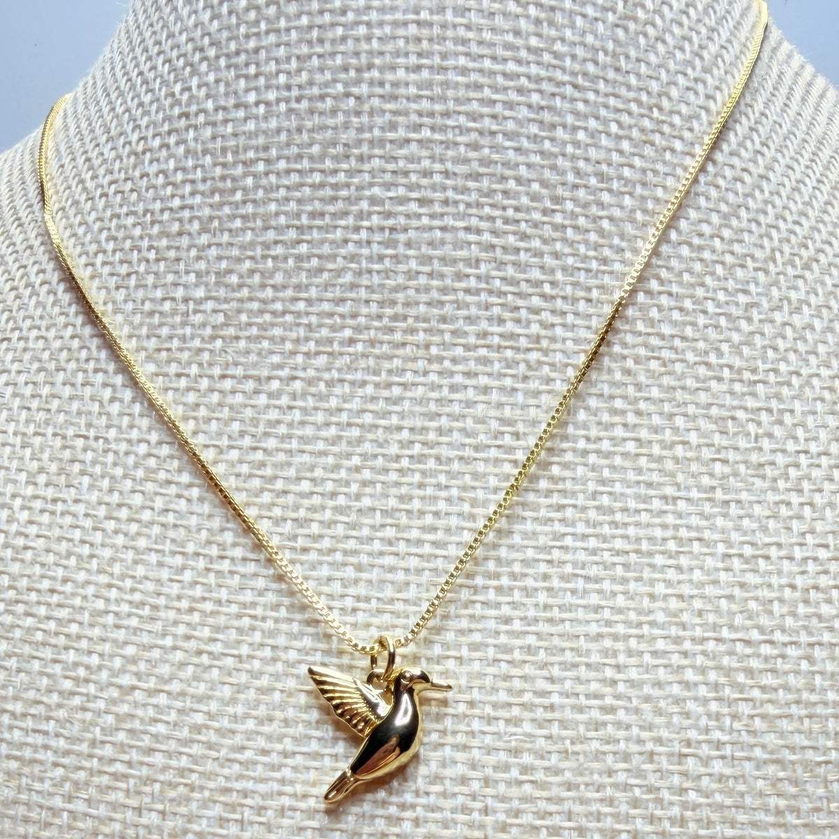 18K Gold-Filled Hummingbird Pendant Necklace