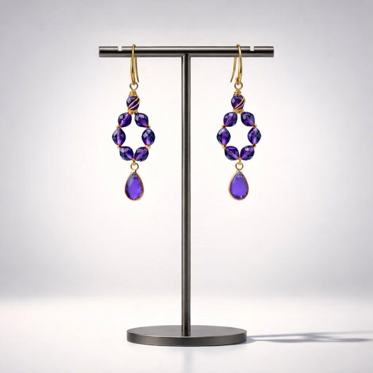 Amethyst Glow Teardrop Earrings