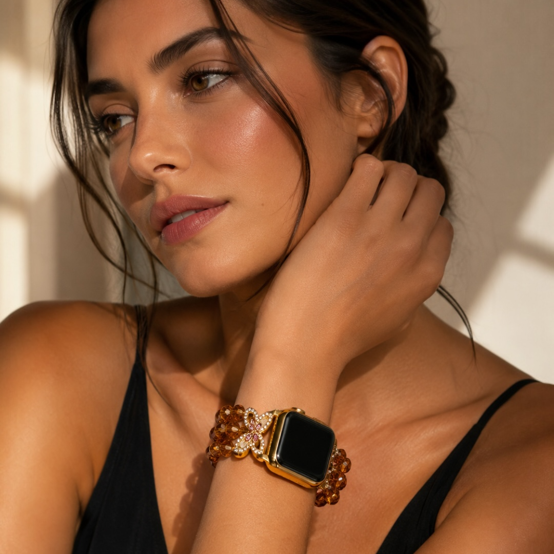 Butterfly Amber Crystal Apple Watch Bracelet