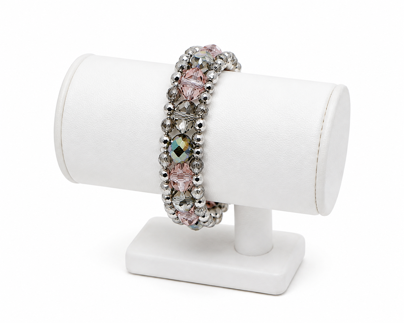 Rose AB Austrian Crystal Three-Tier Bracelet