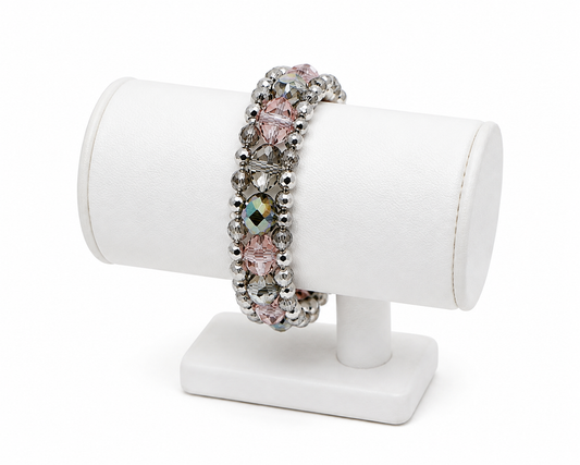 Rose AB Austrian Crystal Three-Tier Bracelet