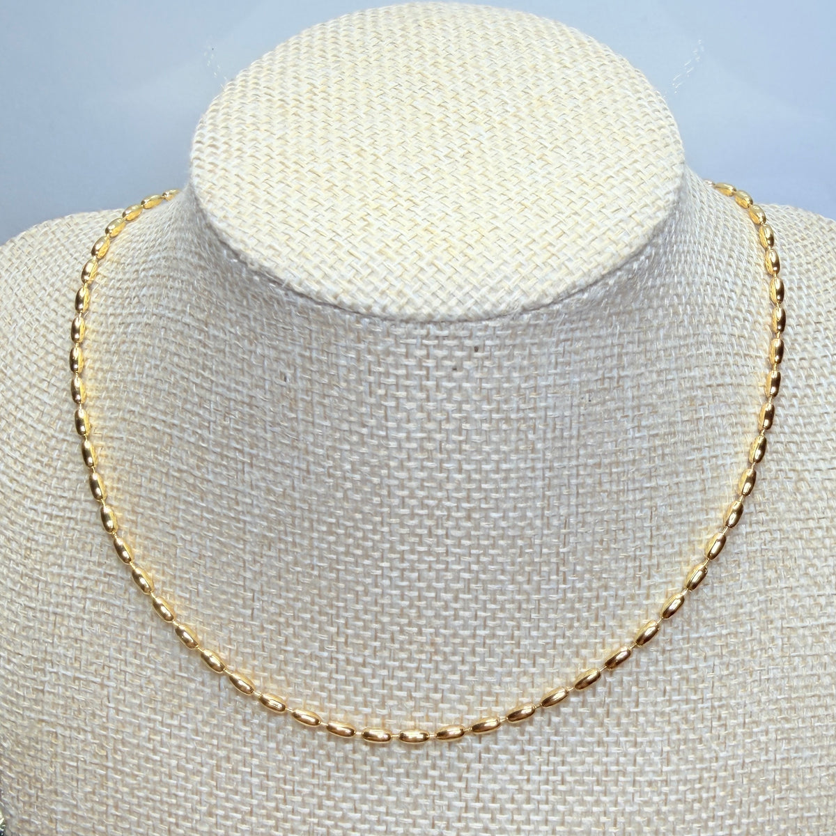 Golden Glow 18K Gold-Filled Oval Bead Necklace