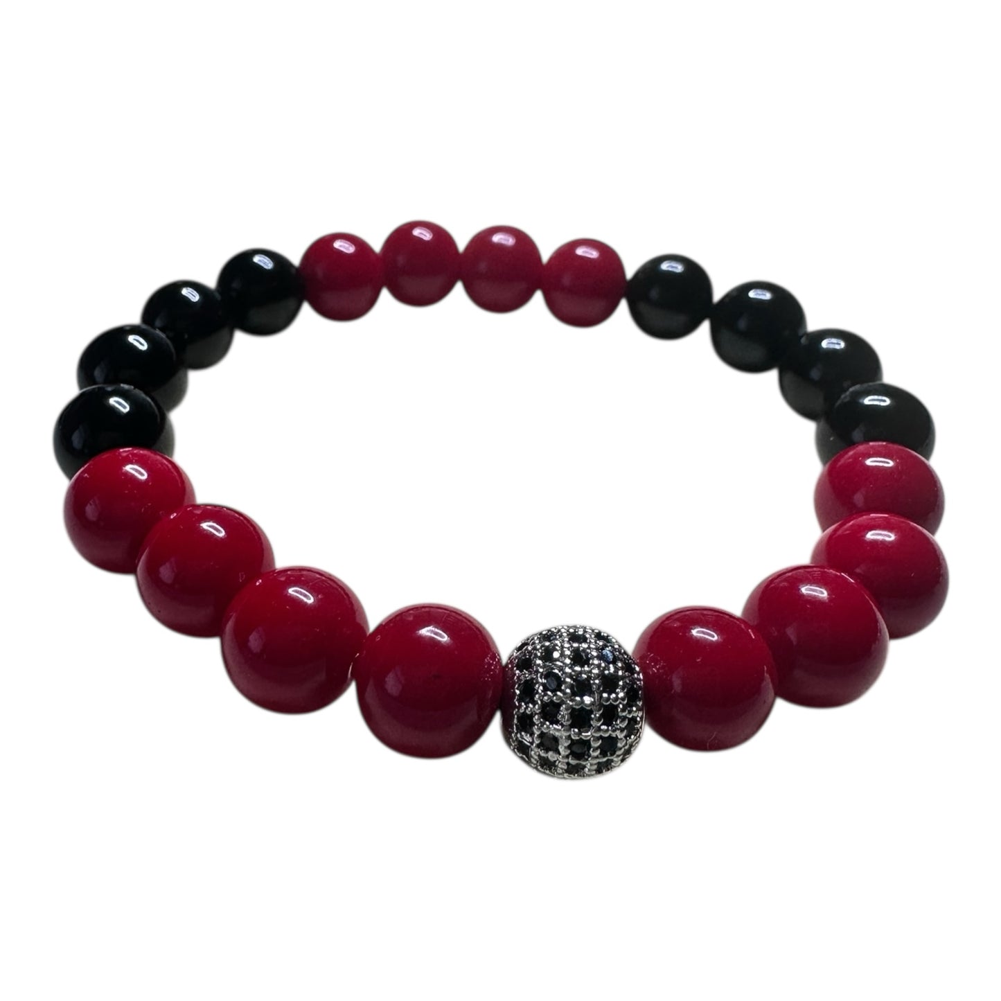 Vital Force – Red Coral & Black Onyx Unisex Bracelet (10mm)
