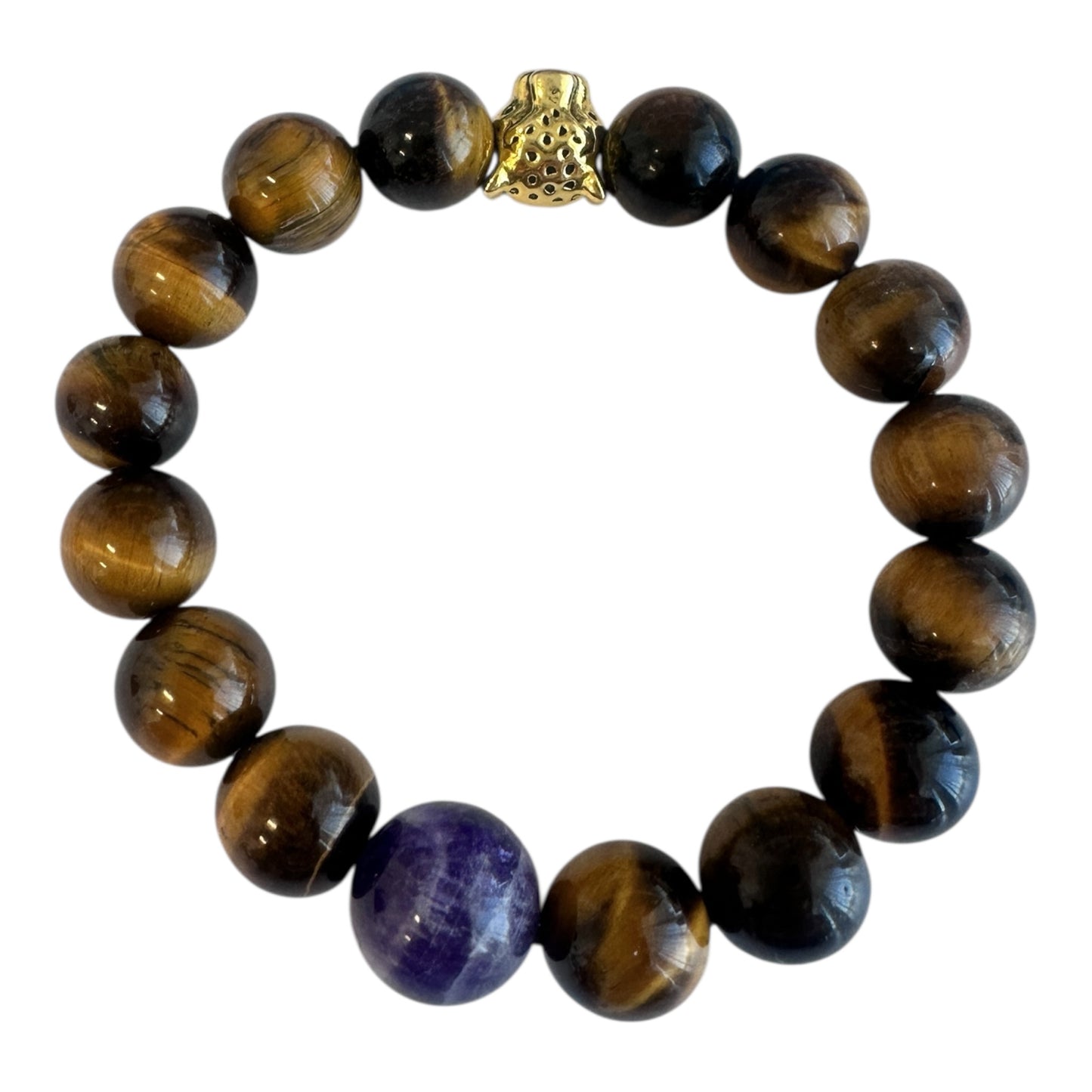 Tiger’s Eye & Amethyst Leopard Bracelet