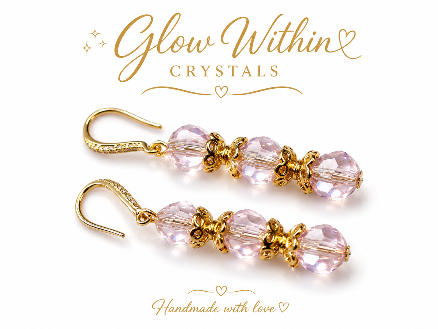 Blush Crystal Gold-Plated Earrings