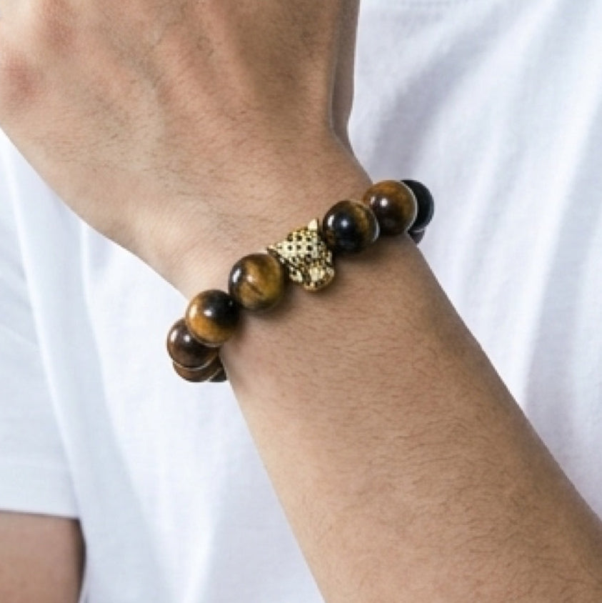 Tiger’s Eye & Amethyst Leopard Bracelet