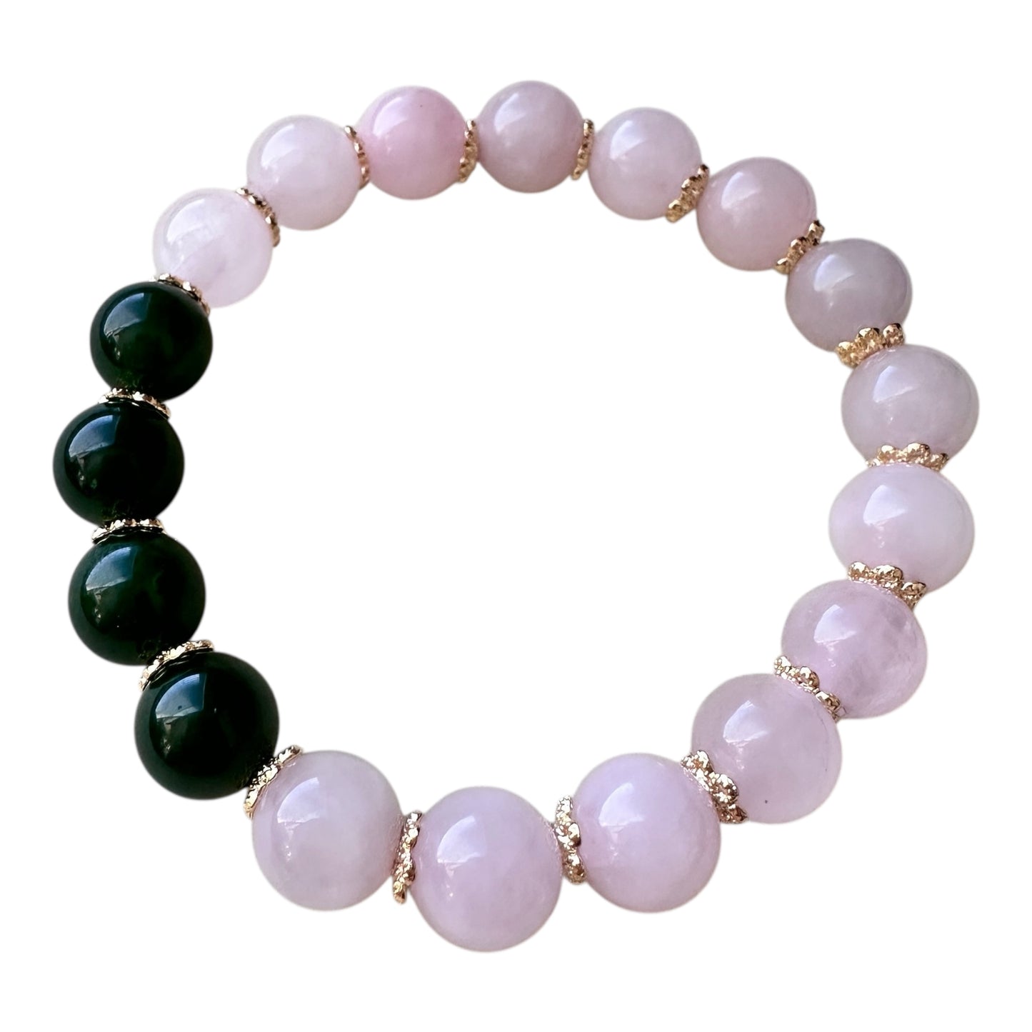 Heart & Harmony – Rose Quartz & Nephrite Jade Bracelet