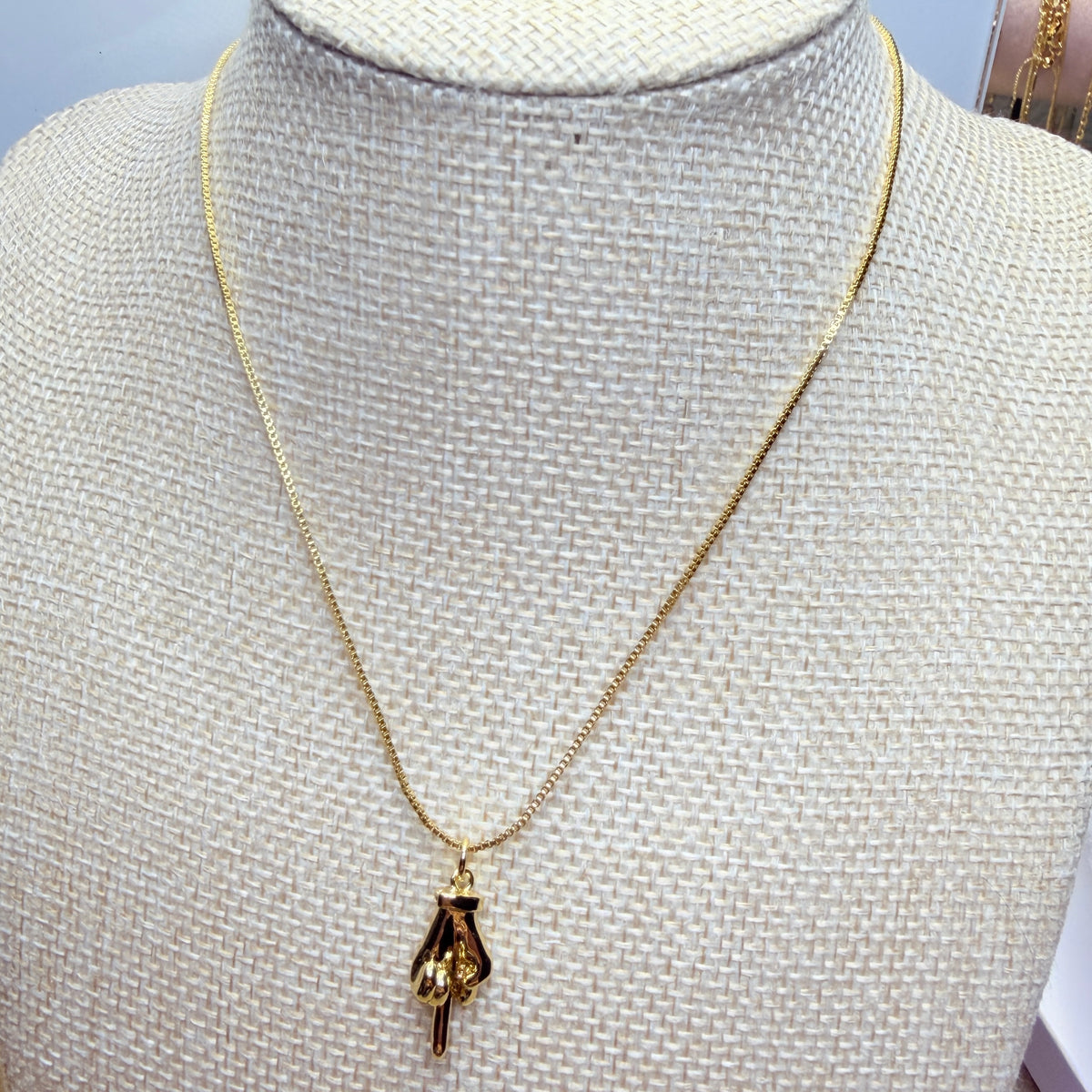 18K Gold-Filled Middle Finger Necklace