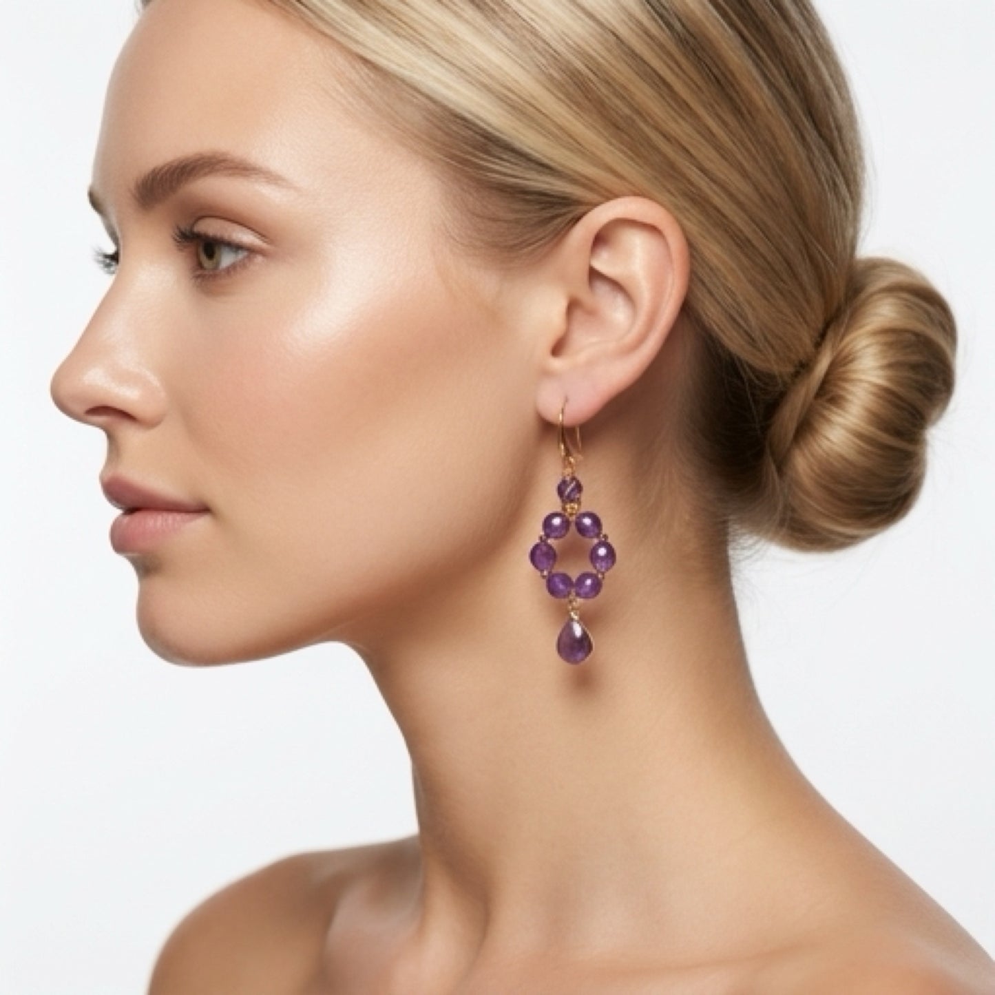Amethyst Glow Teardrop Earrings