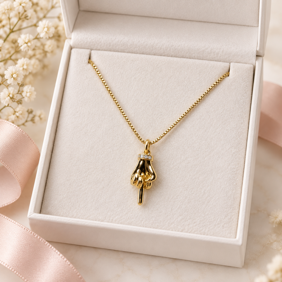 18K Gold-Filled Middle Finger Necklace