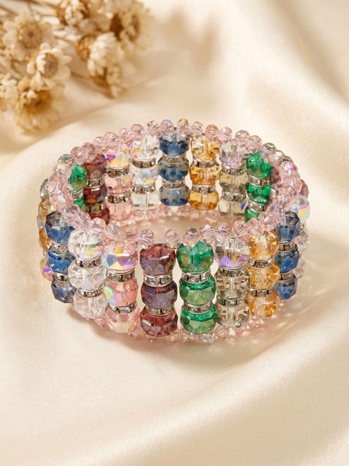 ✨ Rainbow Radiance AB Crystal Statement Bracelet