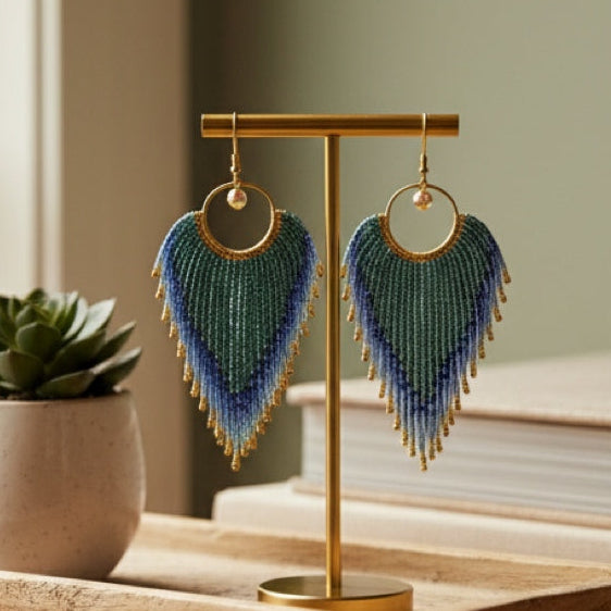 Ocean Whisper Fringe Earrings