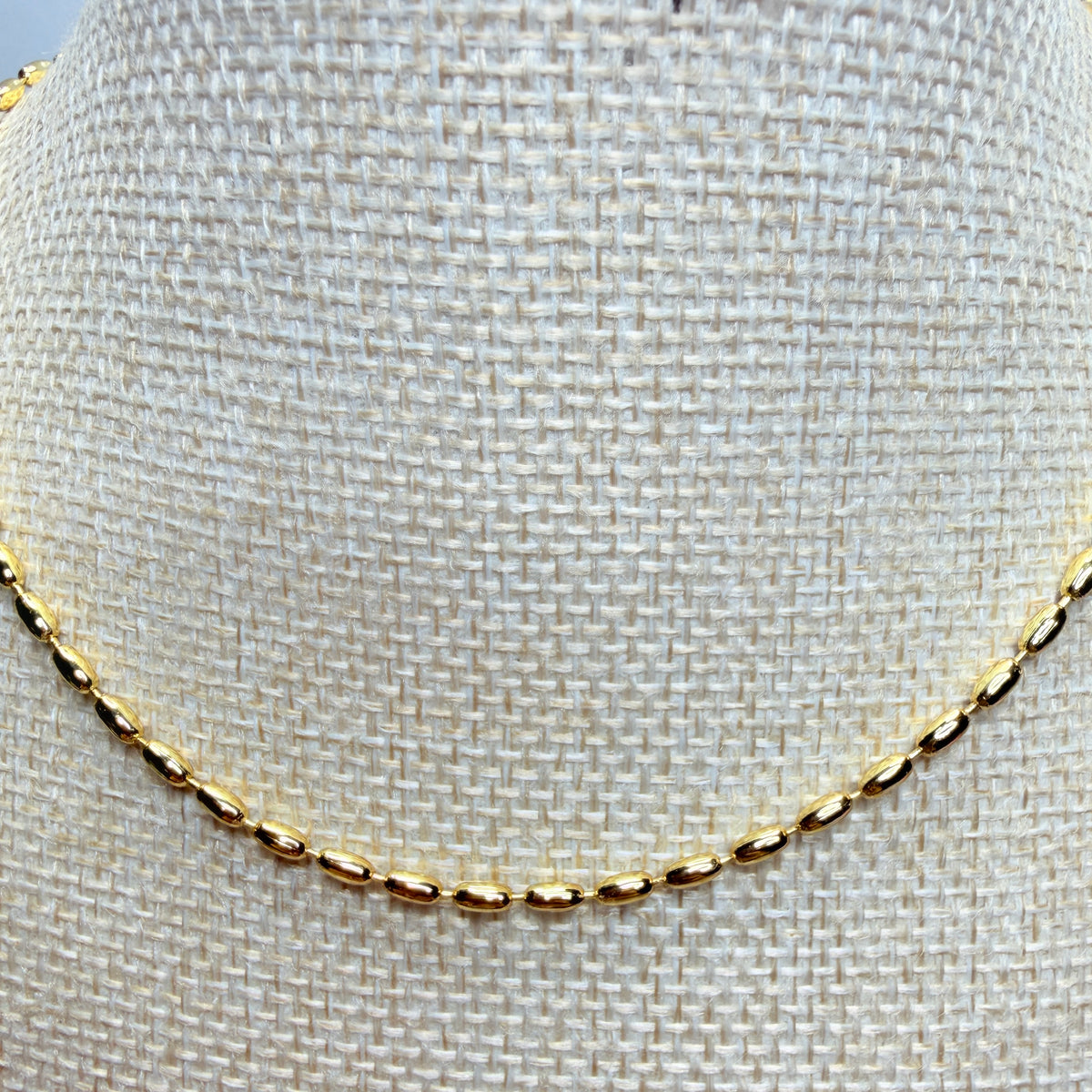 Golden Glow 18K Gold-Filled Oval Bead Necklace