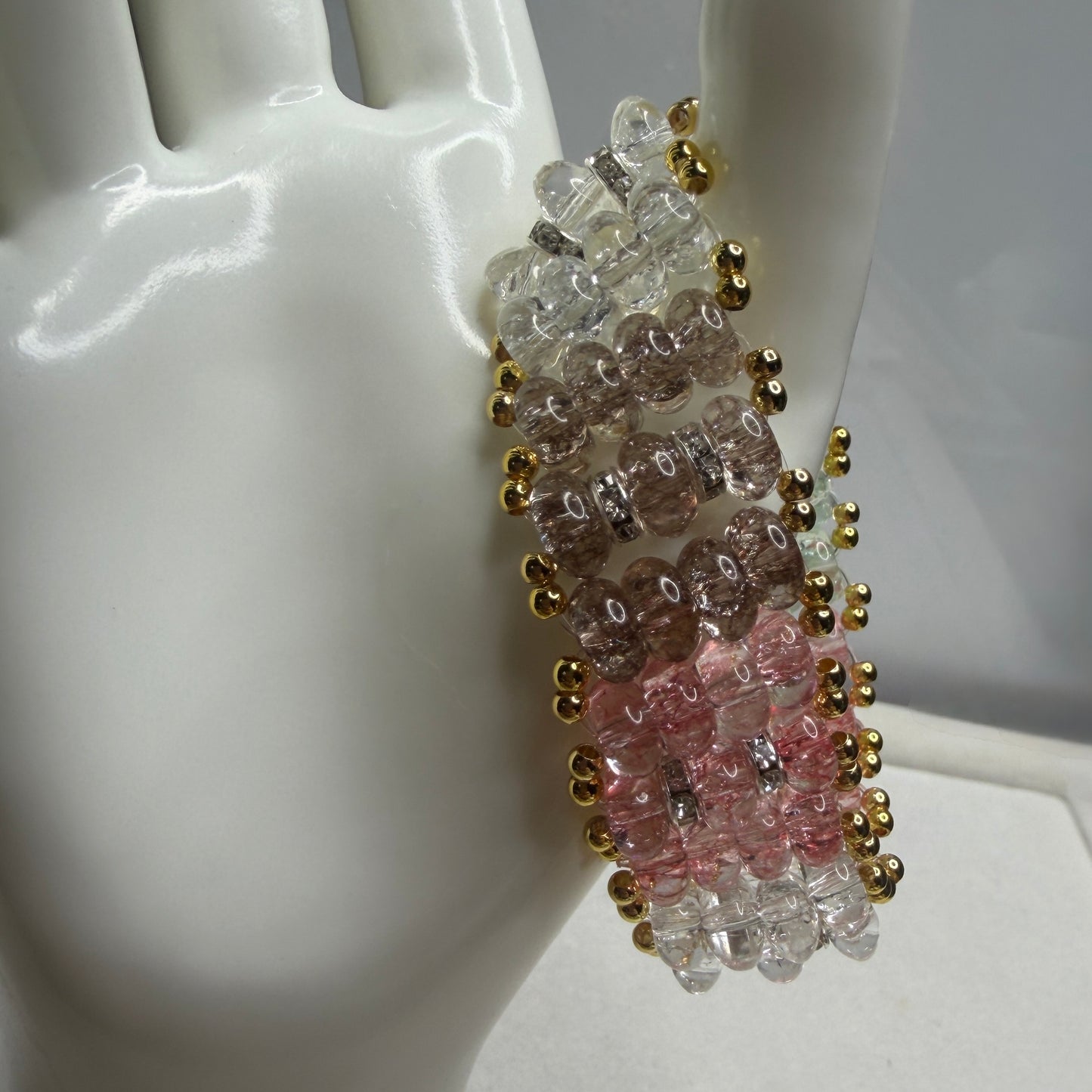 Colorful Cracked Crystal Rondelle Bracelet