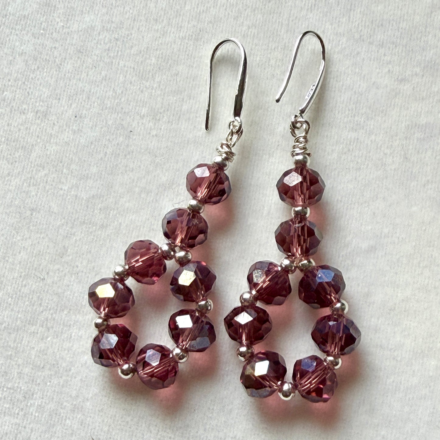 Amethyst Glow Crystal Teardrop Earrings